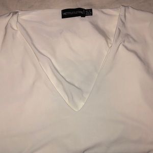 White Pretty little thing crop top.